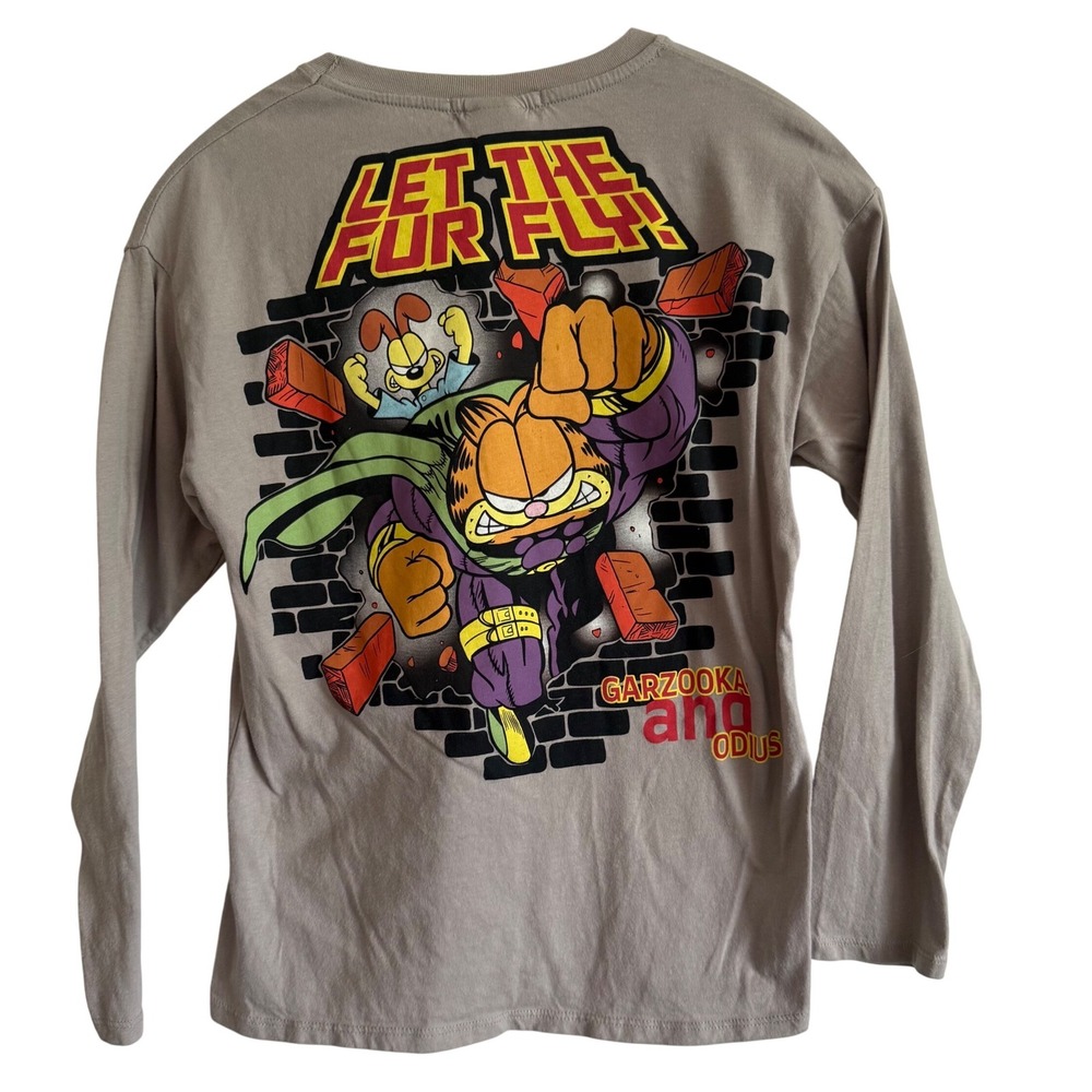 Zara Garfield Gray Long Sleeve Boys Shirt 9-10 years Retro Star Wars Cartoon